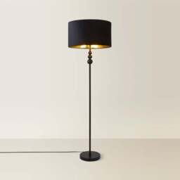 ValueLight Marissa Black Velvet Gold Inner Shade Black Stacked Ball LED Floor Lamp - Size: 145 x 45 x 45cm - ValueLights - Wilko - thumbnail 6