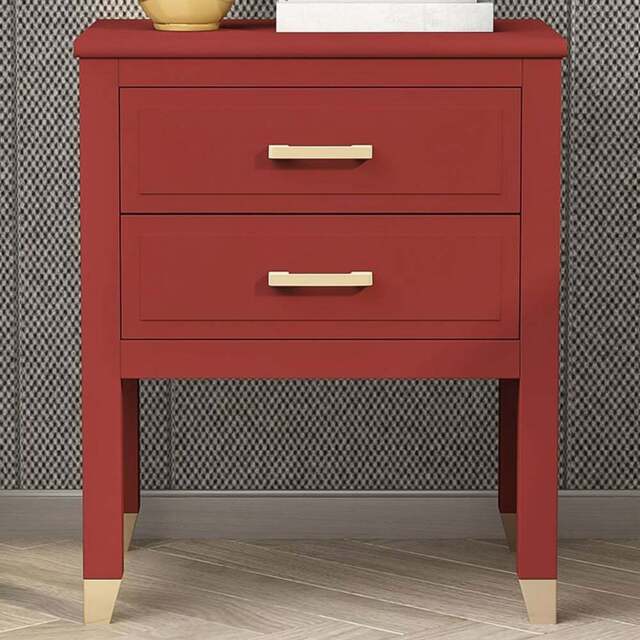Palazzi 2 Drawer Red Bedside Table - Wilko - image 1