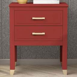 Palazzi 2 Drawer Red Bedside Table - Wilko - thumbnail 1
