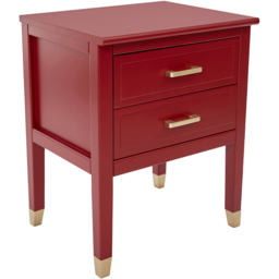 Palazzi 2 Drawer Red Bedside Table - Wilko - thumbnail 5