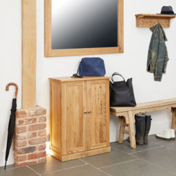 Baumhaus Mobel 4 Shelf Oak Shoe Cupboard - Brown - Wilko - thumbnail 5