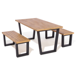 Rowlinson Stockholm 4 Seater Dining Set - Brown - Wilko - thumbnail 3