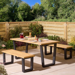 Rowlinson Stockholm 4 Seater Dining Set - Brown - Wilko - thumbnail 1