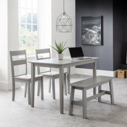 Julian Bowen Kobe 4 Seater Dining Set with Bench Grey - Wilko - thumbnail 7