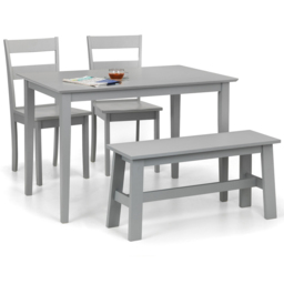 Julian Bowen Kobe 4 Seater Dining Set with Bench Grey - Wilko - thumbnail 3