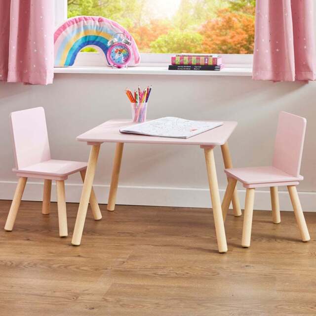 Liberty House Toys Kids 2 Seater Table Pink - Size: 44 x 60 x 60cm - Wilko - image 1