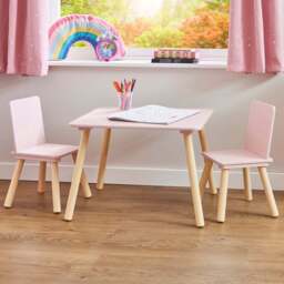 Liberty House Toys Kids 2 Seater Table Pink - Size: 44 x 60 x 60cm - Wilko - thumbnail 1