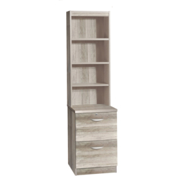 R White Cabinets 2 Drawer 4 Shelf Grey Filing Cabinet with Hutch - Size: 182.8 x 47.9 x 54cm - Wilko - thumbnail 3
