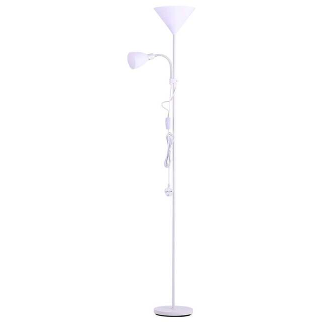 Living and Home White 2 Head Standing Tall Floor Lamp - Size: 175x23x23cm - Wilko - image 1
