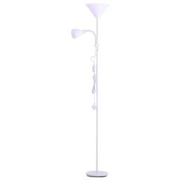 Living and Home White 2 Head Standing Tall Floor Lamp - Size: 175x23x23cm - Wilko - thumbnail 1