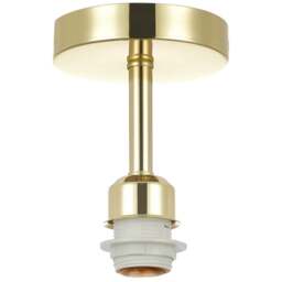 Happy Homewares Polished Brass Plated Ceiling Light - Size: 17 x 12 x 12cm - Gold - Wilko - thumbnail 1