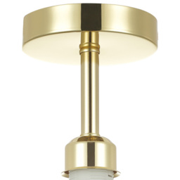Happy Homewares Polished Brass Plated Ceiling Light - Size: 17 x 12 x 12cm - Gold - Wilko - thumbnail 3