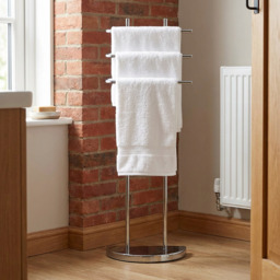 Silver 3 Tier Towel Rail - Size: 36 x 102 x 18cm - Wilko - thumbnail 6