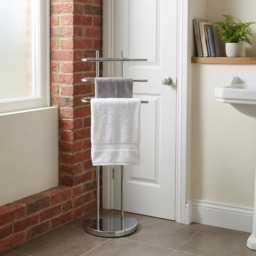 Silver 3 Tier Towel Rail - Size: 36 x 102 x 18cm - Wilko - thumbnail 7