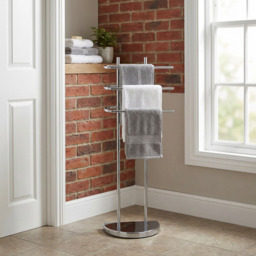 Silver 3 Tier Towel Rail - Size: 36 x 102 x 18cm - Wilko - thumbnail 4