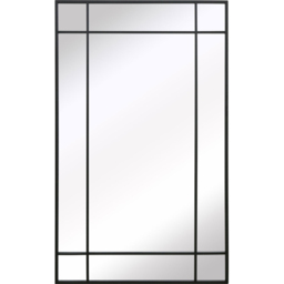 MirrorOutlet The Genestra Black Contemporary Wall and Leaner Garden Mirror 200 x 120cm - Size: 200 x 120 x 3cm - Wilko