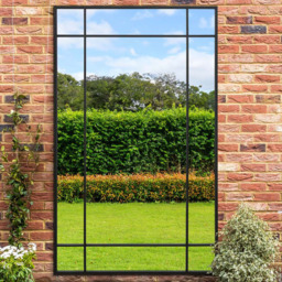 MirrorOutlet The Genestra Black Contemporary Wall and Leaner Garden Mirror 200 x 120cm - Size: 200 x 120 x 3cm - Wilko - thumbnail 3