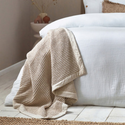 Yard Canopy Natural Waffle Throw 240 x 260cm - Size: 260 x 240cm - Cream - Yard Living - Wilko - thumbnail 6