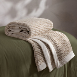Yard Canopy Natural Waffle Throw 240 x 260cm - Size: 260 x 240cm - Cream - Yard Living - Wilko - thumbnail 3
