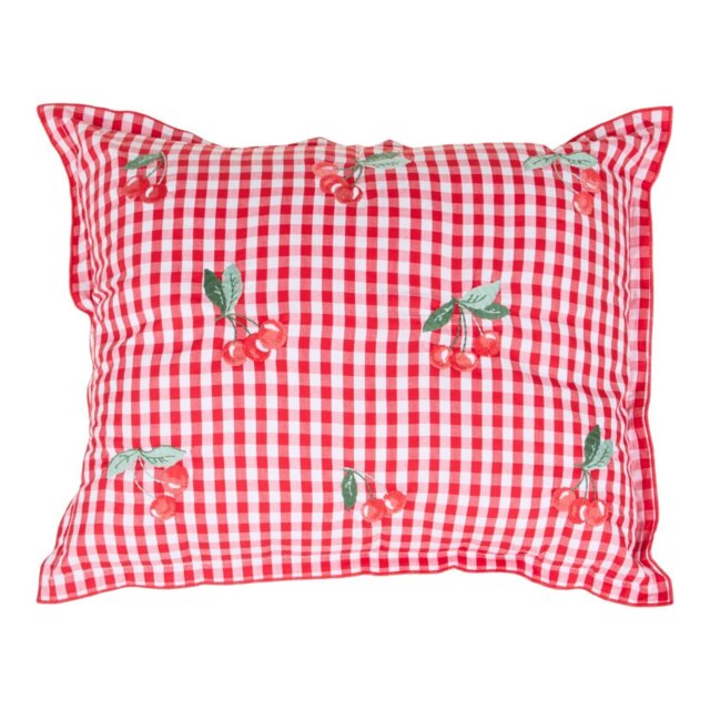 Cherries Gingham Cushion Red - Divante - Wilko - image 1