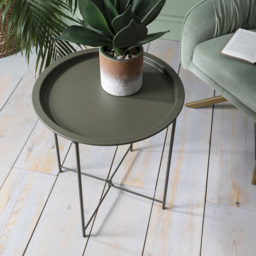 Noa and Nani Olive Green Round Metal Side Table - Size: 78 x 180 x 85cm - Wilko - thumbnail 6