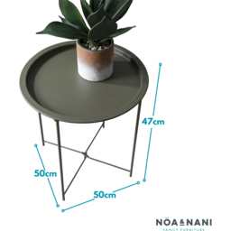 Noa and Nani Olive Green Round Metal Side Table - Size: 78 x 180 x 85cm - Wilko - thumbnail 7