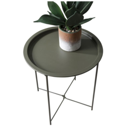 Noa and Nani Olive Green Round Metal Side Table - Size: 78 x 180 x 85cm - Wilko - thumbnail 3