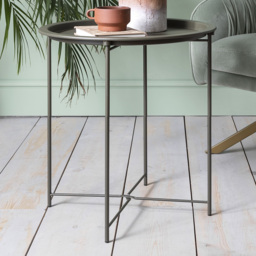 Noa and Nani Olive Green Round Metal Side Table - Size: 78 x 180 x 85cm - Nöa and Nani - Wilko