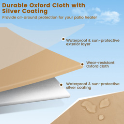 Costway Beige Outdoor Patio Heater Cover with Zipper - Size: 36 x 25 x 5cm - Cream - Wilko - thumbnail 6