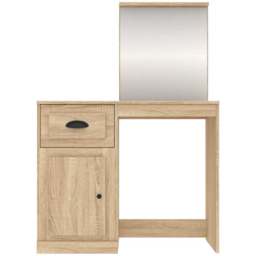 vidaXL Single Door Single Drawer Sonoma Oak Dressing Table with Mirror - Size: 132.5 x 90 x 50cm - Brown - Wilko - thumbnail 7
