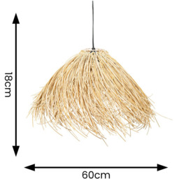 ValueLights Natural Grass Solar Powered Outdoor Hanging Pendant Light - Size: 18 x 60 x 60cm - Yellow - Wilko - thumbnail 5