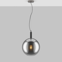 Furniturebox Rose Smoked Glass Pendant Light - Size: 35 x 35 x 100cm - Black - Wilko - thumbnail 3