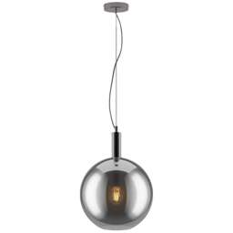 Furniturebox Rose Smoked Glass Pendant Light - Size: 35 x 35 x 100cm - Black - Wilko - thumbnail 1