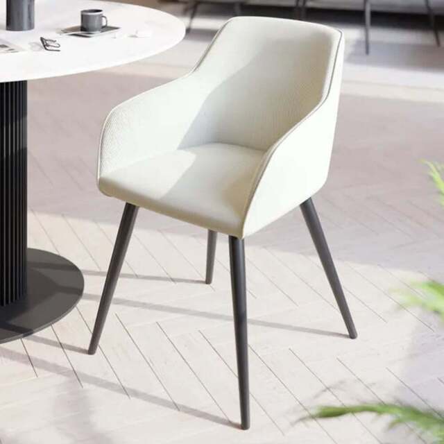 tectake Marilyn Cream and Black Corduroy Padded Dining Chair - Size: 82 x 62 x 58cm - Wilko - image 1