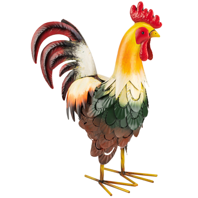Garden Gear Cockerel Metal Ornament - Size: 47 x 39 x 18cm - Brown - Wilko - image 1