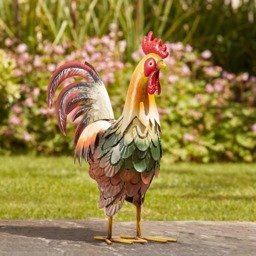 Garden Gear Cockerel Metal Ornament - Size: 47 x 39 x 18cm - Brown - Wilko - thumbnail 3