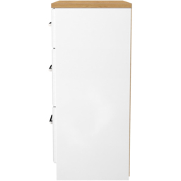 Crowndale Kent 3 Drawer White Ash and Modern Oak Deep Chest of Drawers Ready Assembled - White Ash & Modern Oak - Wilko - thumbnail 4