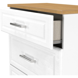 Crowndale Kent 3 Drawer White Ash and Modern Oak Deep Chest of Drawers Ready Assembled - White Ash & Modern Oak - Wilko - thumbnail 7