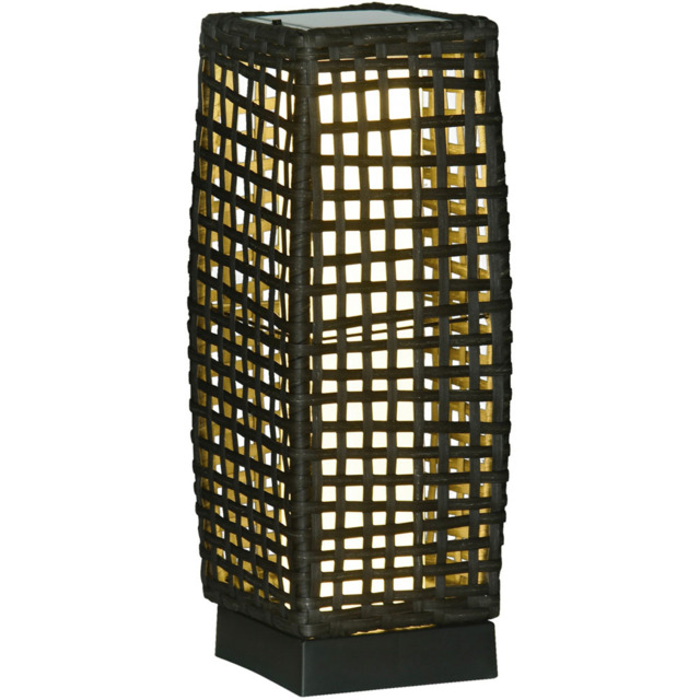 Outsunny Rattan Solar Lantern Grey - Size: 52 x 19 x 19cm - Wilko - image 1