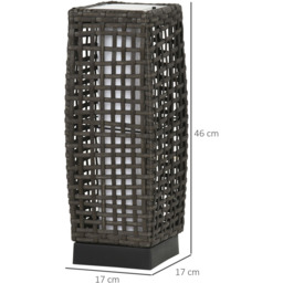 Outsunny Rattan Solar Lantern Grey - Size: 52 x 19 x 19cm - Wilko - thumbnail 6