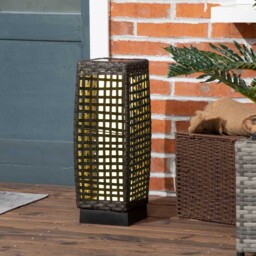Outsunny Rattan Solar Lantern Grey - Size: 52 x 19 x 19cm - Wilko - thumbnail 3