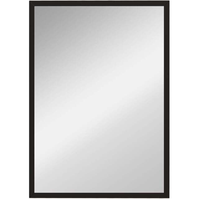 Portland Black Bathroom Wall Mirror 70 x 50cm - Wilko - image 1