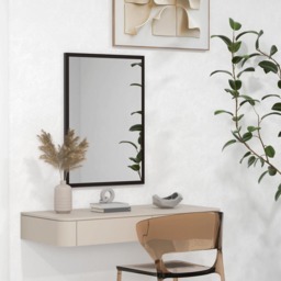 Portland Black Bathroom Wall Mirror 70 x 50cm - Wilko - thumbnail 3
