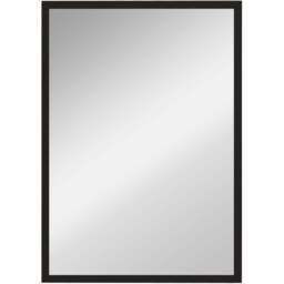 Portland Black Bathroom Wall Mirror 70 x 50cm - Wilko - thumbnail 1
