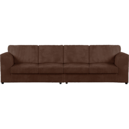 Luxor 4 Seater Chocolate Jumbo Cord Full Back Sofa - Brown - Wilko - thumbnail 3