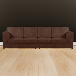 Luxor 4 Seater Chocolate Jumbo Cord Full Back Sofa - Brown - Wilko