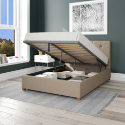 Aspire Hepburn Single Natural Eire Linen Ottoman Bed - Cream - Aspire Beds - Wilko - thumbnail 3