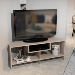 Decorotika Maldives 3 Shelf Beige Corner TV Unit - Size: 46.8 x 120 x 19.6cm - Cream - Wilko - thumbnail 7