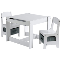 Home Source Amos Kids Activity Table and Chair Set - Size: 48 x 60 x 60cm - White - Wilko - thumbnail 3