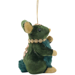 The Christmas Gift Co Green Velvet Rabbit Hanging Decoration - Size: 20 x 9 x 9cm - The Christmas Gift Co. - Wilko - thumbnail 4